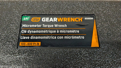 GEARWRENCH  3/4" Drive Racheting Torque Wrench  100-600 ft/lbs.  85065M