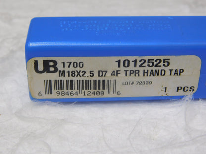Union Butterfield St Flute Std Hand Tap M18x2.5 HS D7 RH 4Fl 4-1/32 OAL 1012525