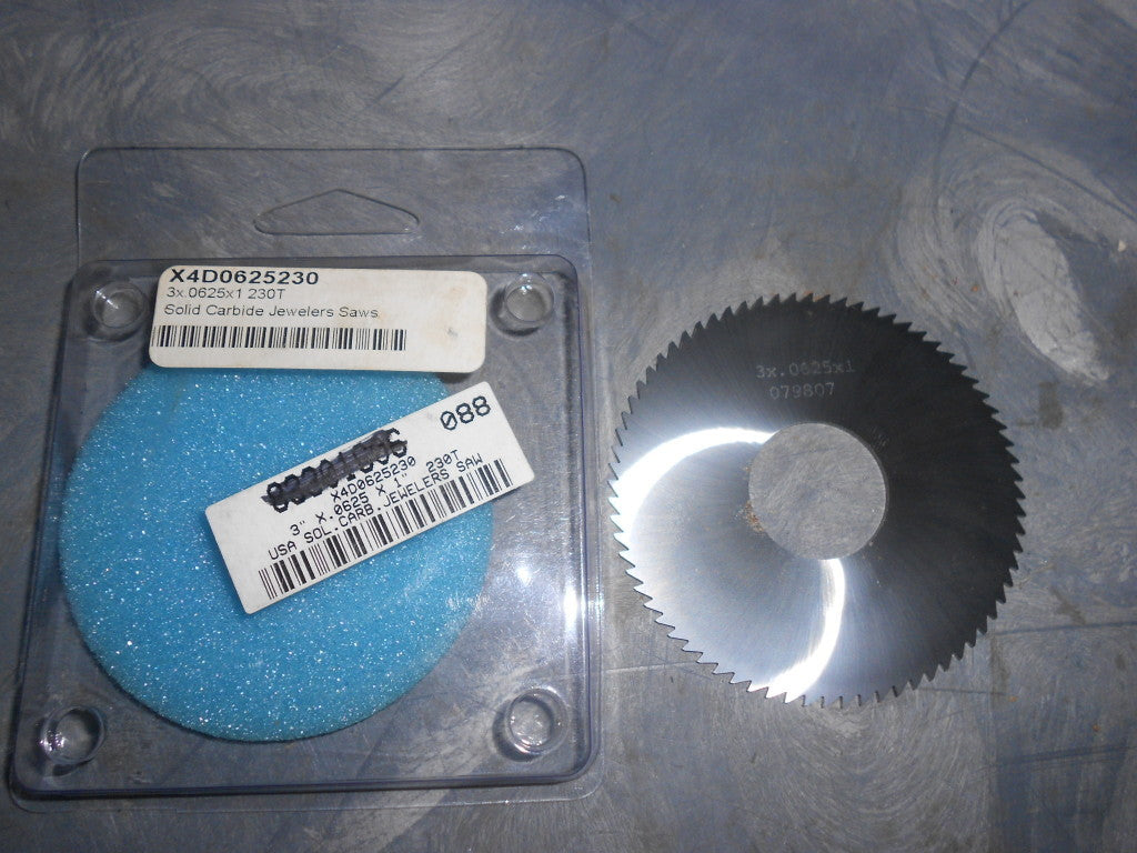 Precision 3" x .0625" x 1" 230T Solid Carbide Jewelers Saw #83301