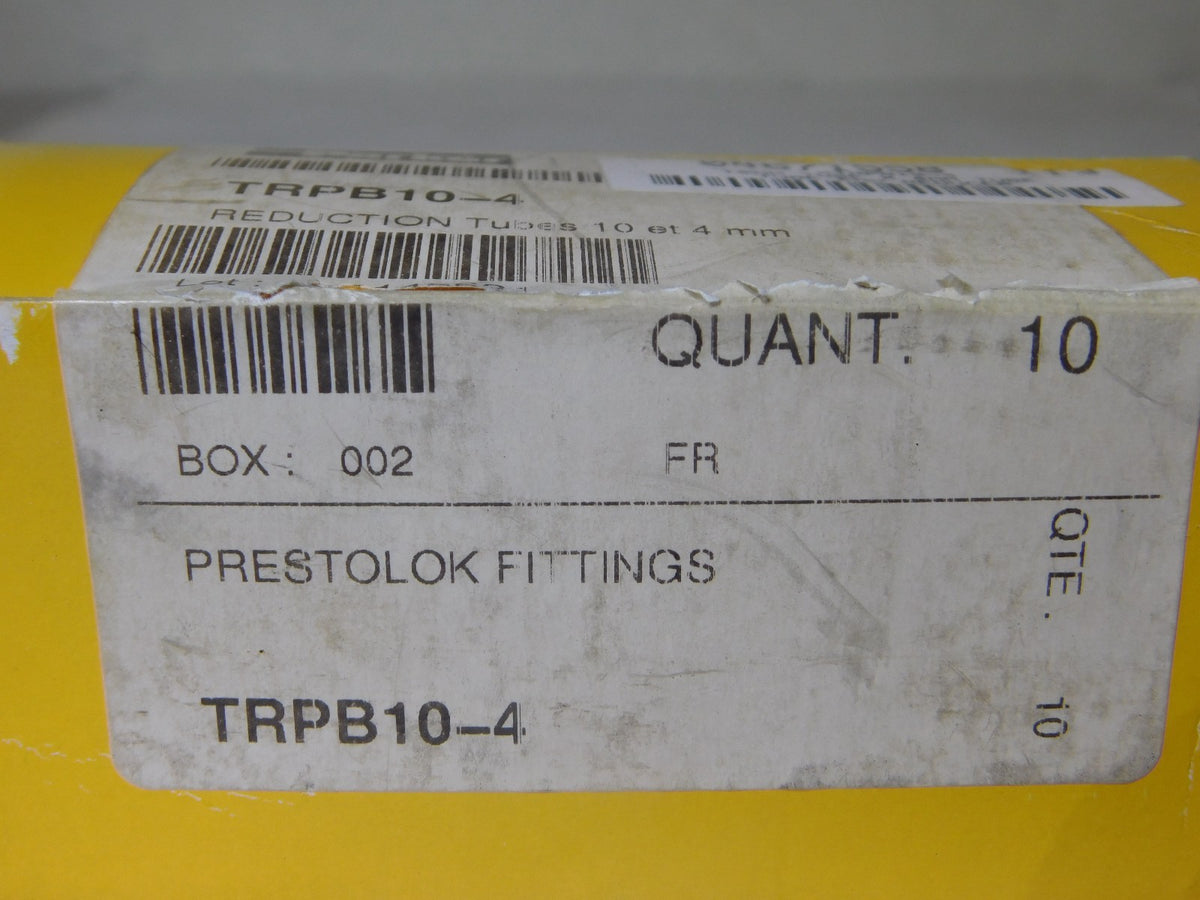 Parker Prestolok Brass Fitting TRPB 10mmx4mm Tube End Reducer QTY 10  TRPB10-4
