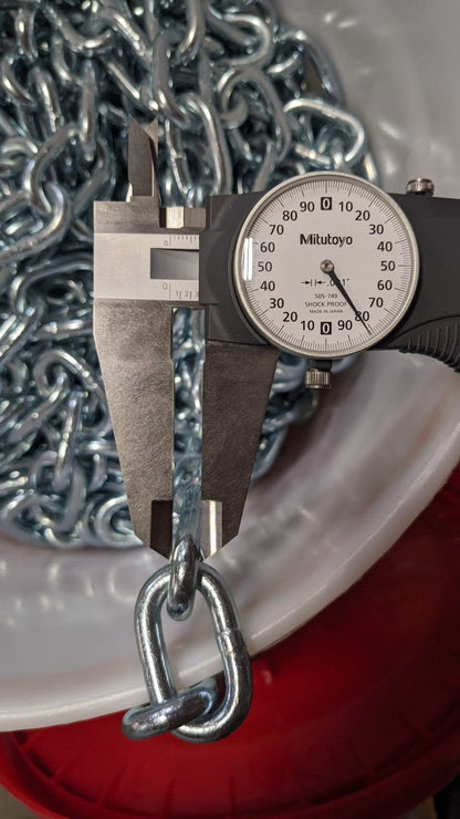 1/4" Welded Proof Coil Chain 1,300 Lb Cap Grade 30 141' Long Zinc Plated Finish