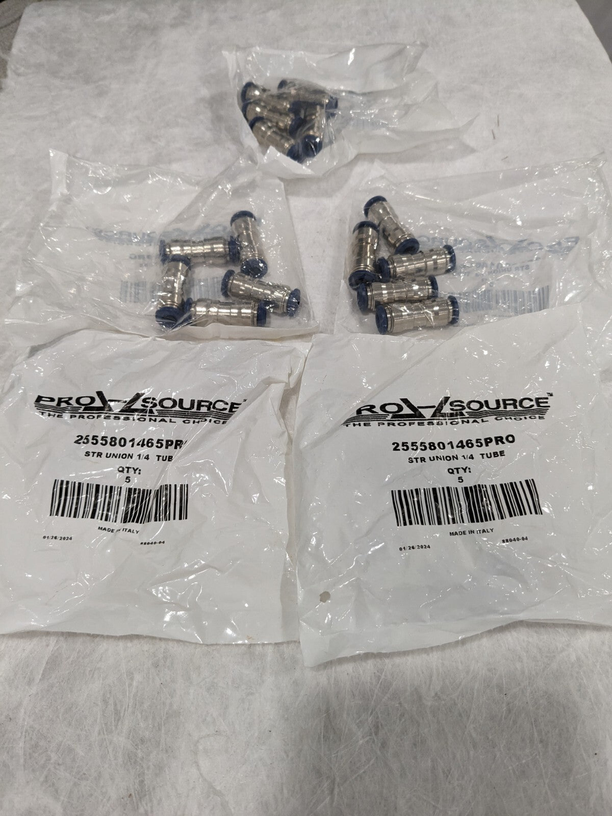 Pro-Source Push-To-Connect Tube to Tube Fitting: 1/4" OD Qty 25 2555801465P