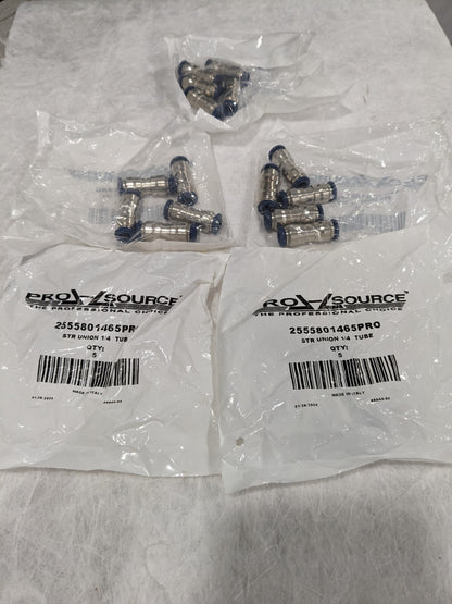 Pro-Source Push-To-Connect Tube to Tube Fitting: 1/4" OD Qty 25 2555801465P