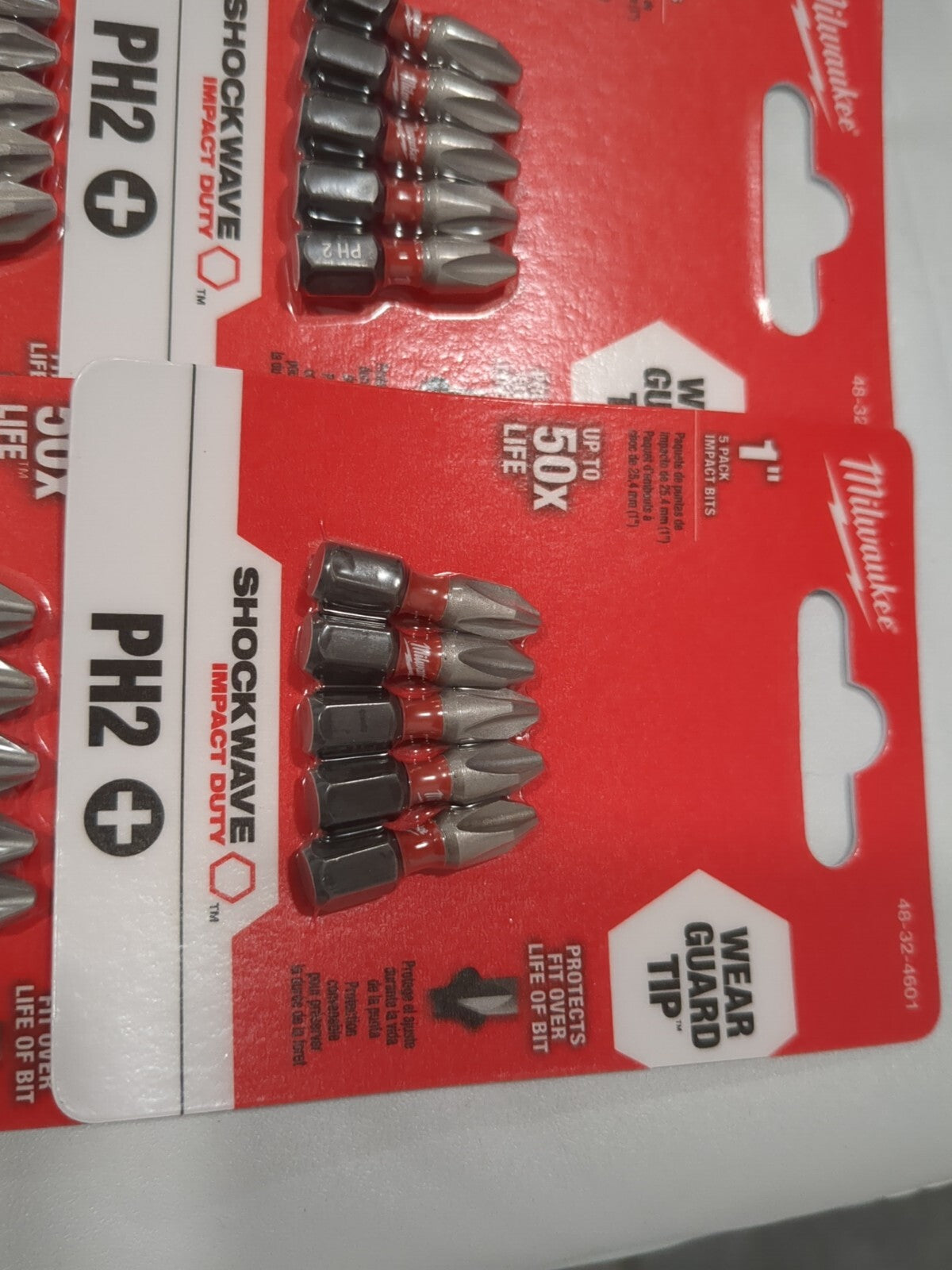 MILWAUKEETOOL 6pks of Power Screwdriver Bits #2Phillips 1/4" HexDrive 48-32-4601