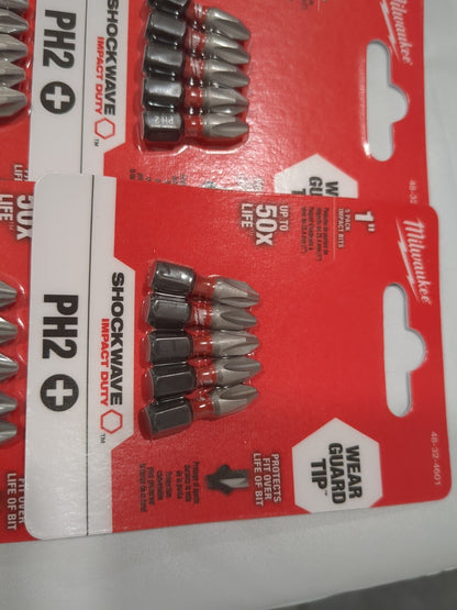 MILWAUKEETOOL 6pks of Power Screwdriver Bits #2Phillips 1/4" HexDrive 48-32-4601