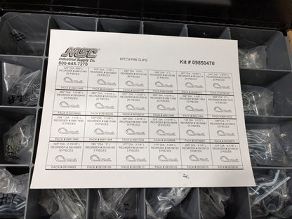 359 Piece, 1/8 to 1" Pin Dia, Hitch Pin Assortment, 1/16 to 7/8" Long 09850470