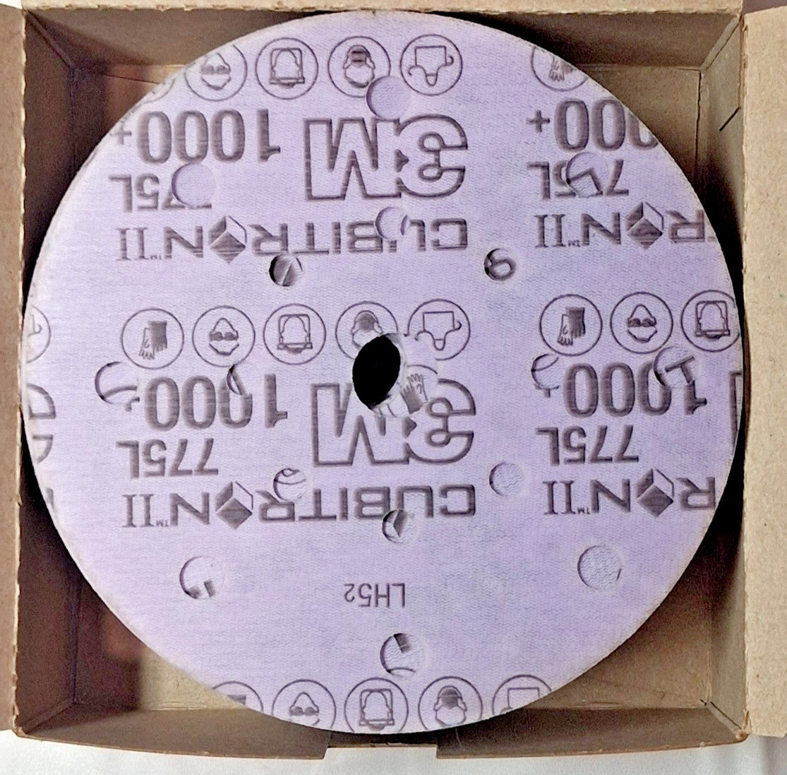 3M Precision Shaped Ceramic Hook &amp; Loop Disc 6" Dia 320 Grit QTY50 1201