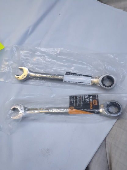 GEARWRENCH Combination Wrench 2pk 9/16" Head Size 15 deg Offset 85578