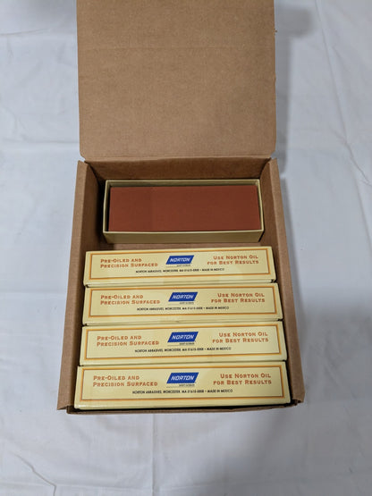 Norton Sharpening Stone 6'' OAL, 2'' W, 1'' Thick, Rectangle Qty 5 61463685560