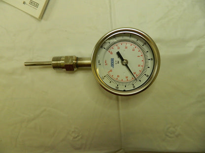 WIKA Bimetal Dial Thermometer: -40 to 120 ° F, 2-1/2" Stem Length 31025A002G4