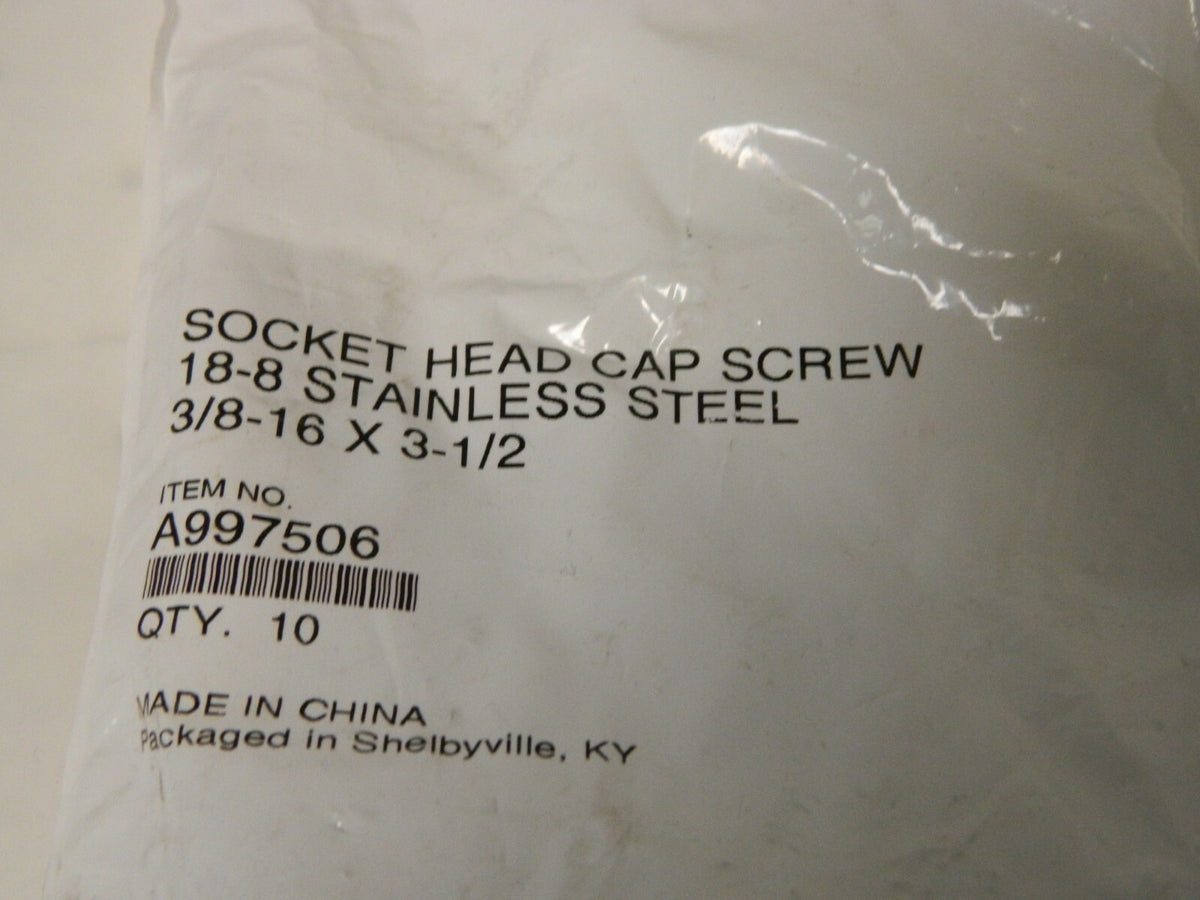 Pro Socket Head Cap Screw 18-8 SS 3/8-16 x 3-1/2 Qty 20 A997506