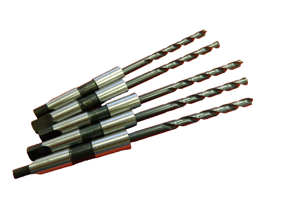 Morse Cutting Tools Qty.5 Taper Shank Drill Bit 15/64" Dia. x  6-1/8"