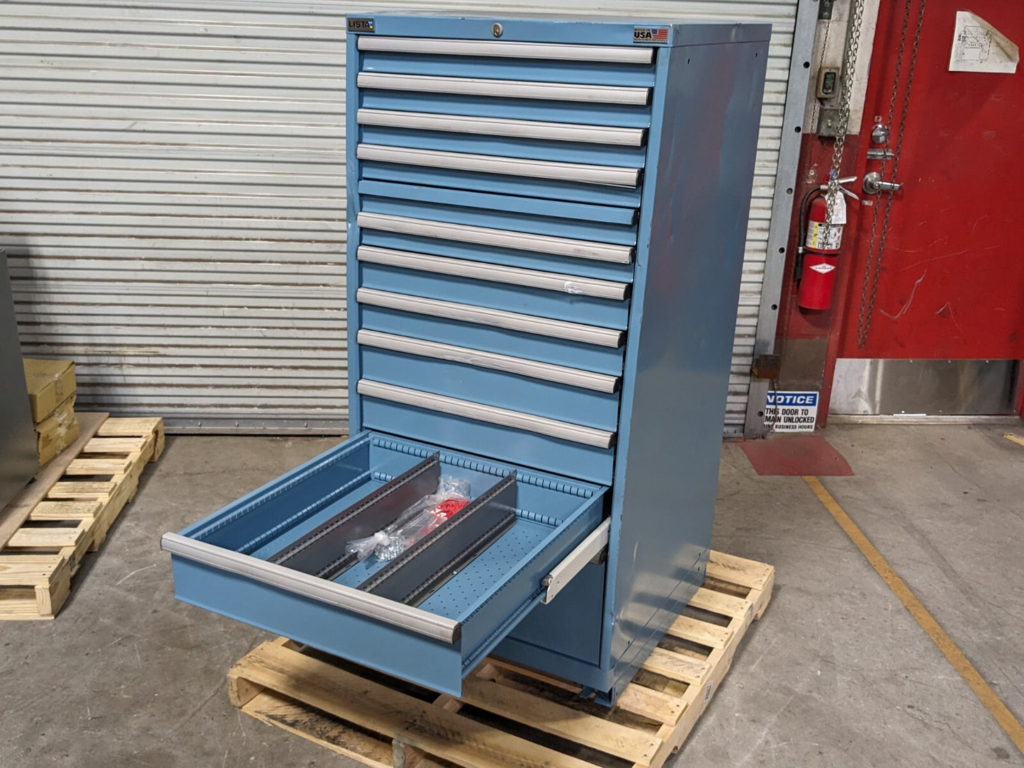 Lista 12 Drawer Modular Storage Cabinet 59 x 28 x 28 Steel Blue SCRATCH N DENT