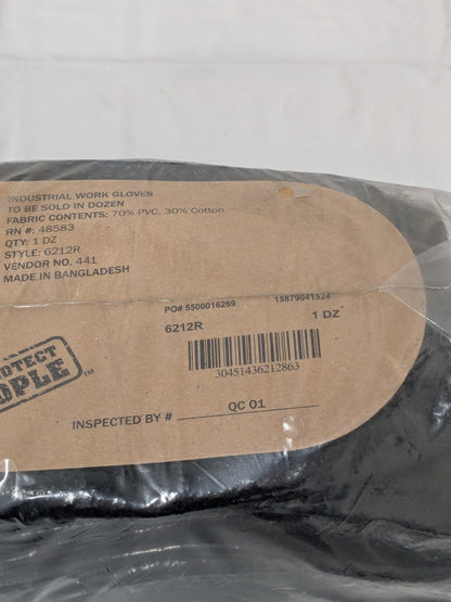 MCR Chemical Resistant Gloves: Large, 43 mil Thick Qty 12 Pairs 6212R
