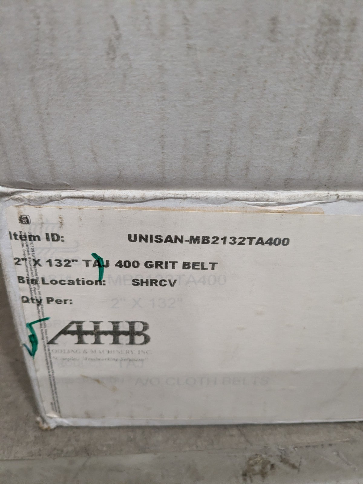 Abrasive Belt: 2" Wide, 132" OAL, 400 Grit, Aluminum Oxide Qty 50 V89400J020132