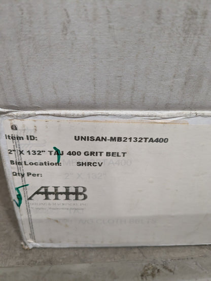 Abrasive Belt: 2" Wide, 132" OAL, 400 Grit, Aluminum Oxide Qty 50 V89400J020132