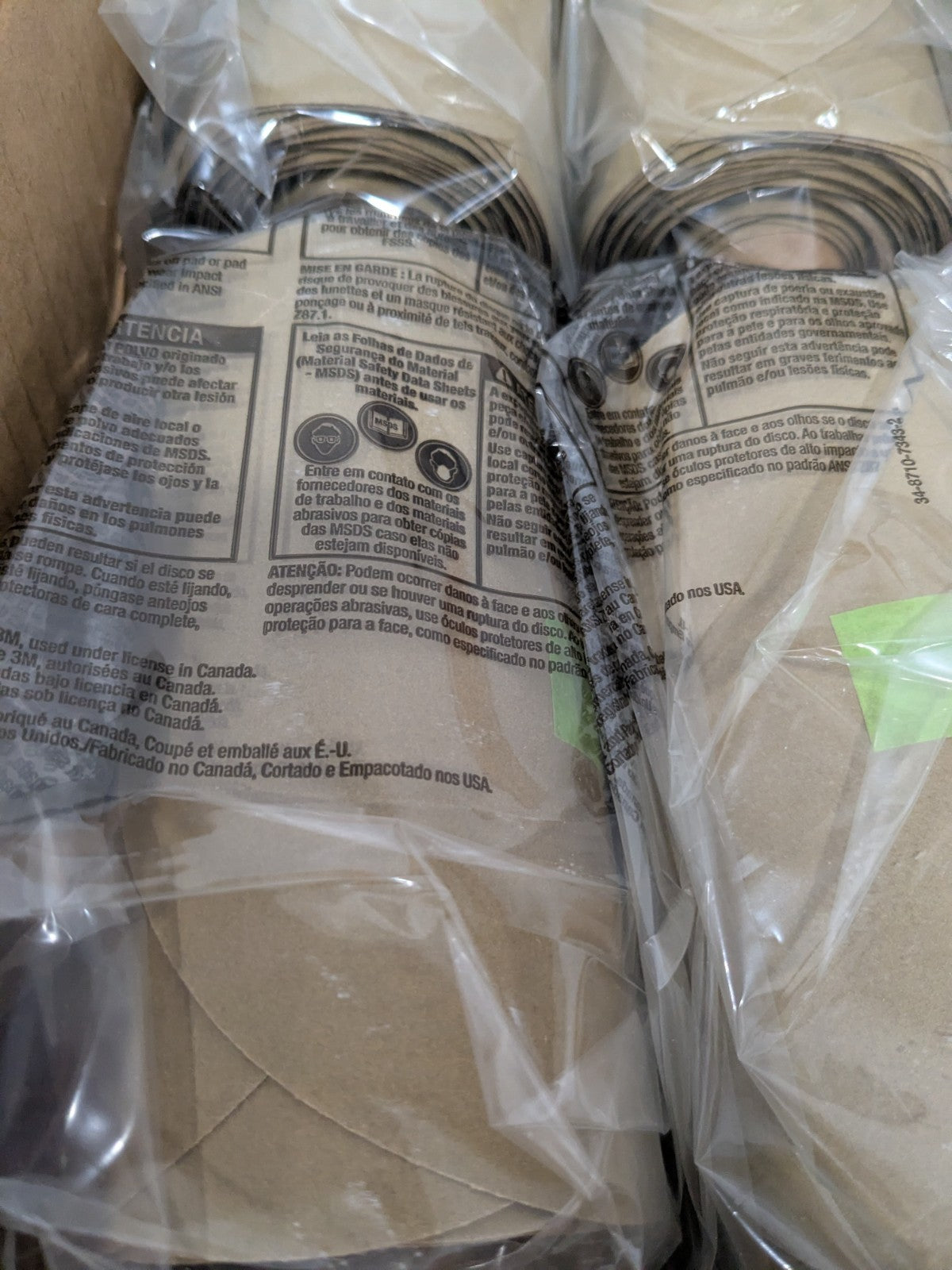 3M 5" Dia PSA Disc Roll: 320 Grit, Aluminum Oxide Qty 4 Rolls 7000028230