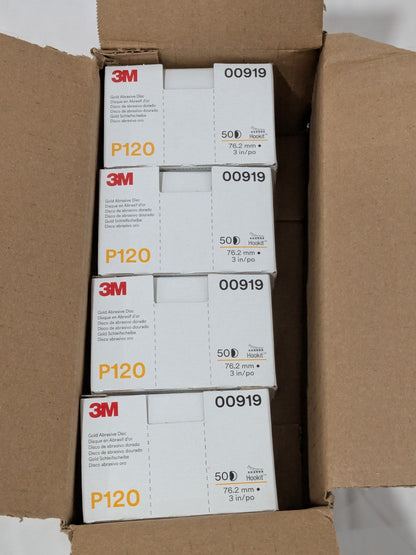 3M Abrasive Paper Disc 3" Dia, A/O, P120 Grit Box of 200 7000118761