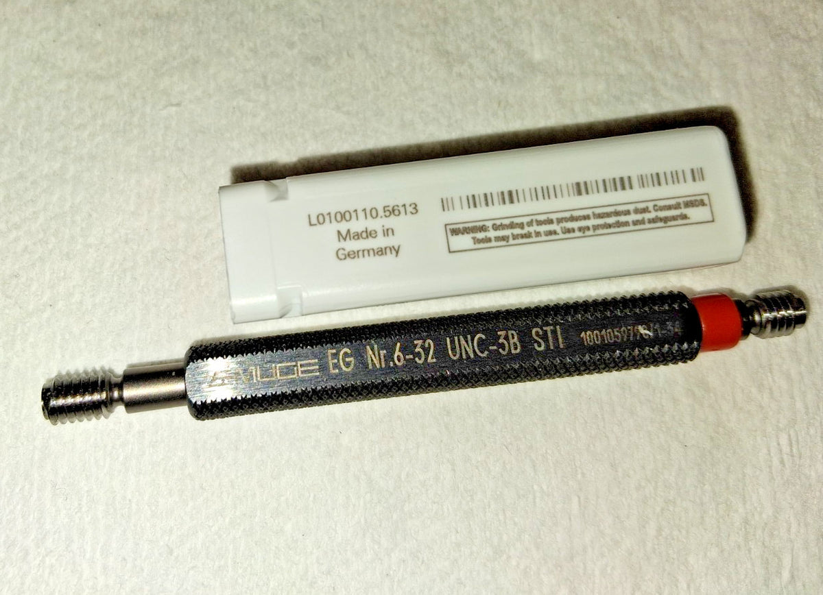 Emuge STI Plug Thread Gage #6-32 Thread 3B Double End Go & No Go L0100110.5613