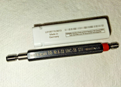 Emuge STI Plug Thread Gage #6-32 Thread 3B Double End Go & No Go L0100110.5613