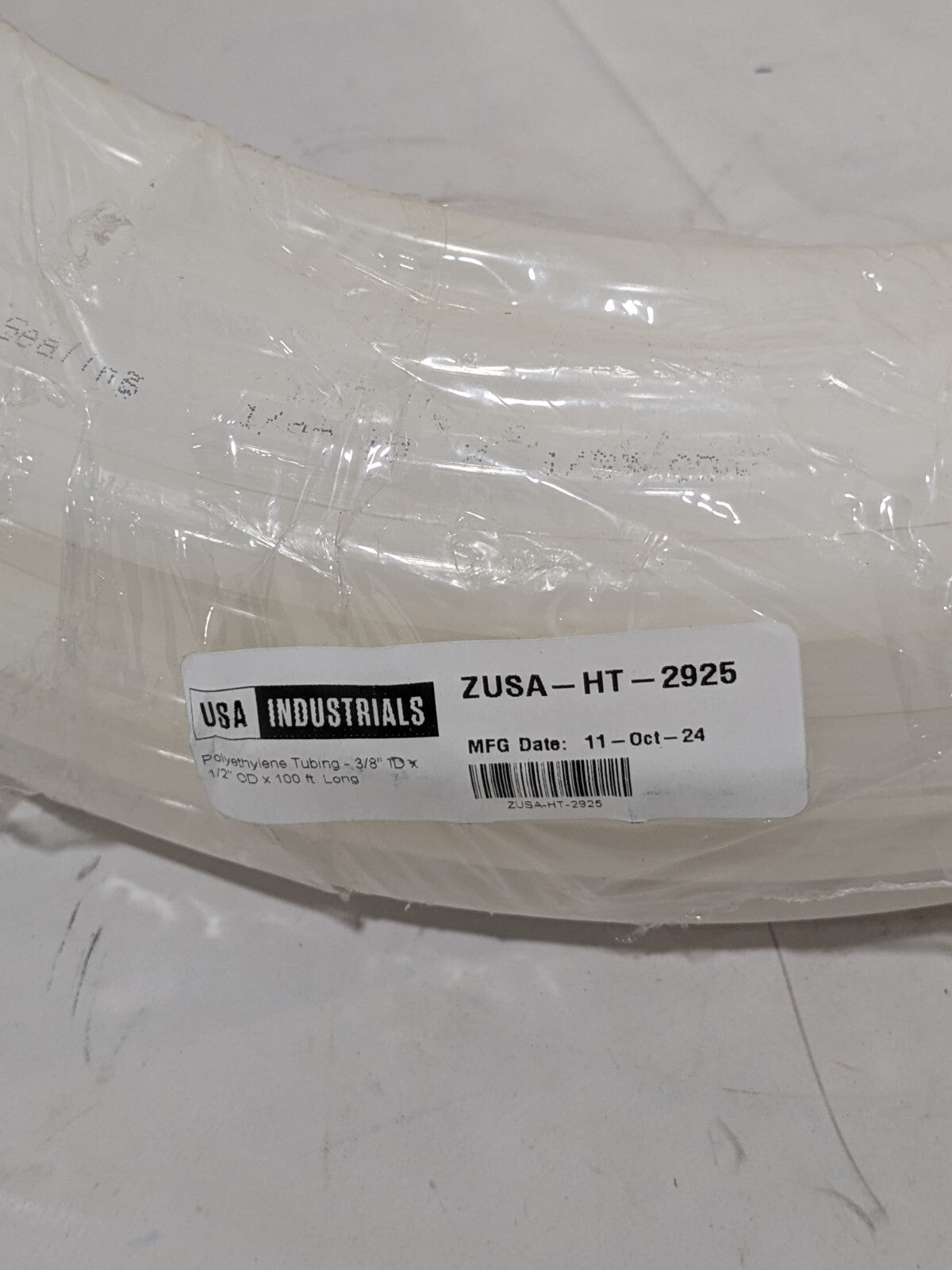 USA Industrials Polyethylene Tube: 1/4" ID x 1/2" OD, 100' Long ZUSA-HT-2925