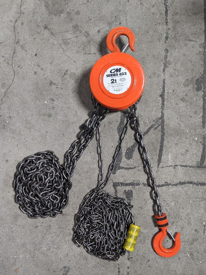 CM Series 622 Manual Hand Chain Hoist 2 Ton Capacity 20 Ft. Max. Lift 2233A