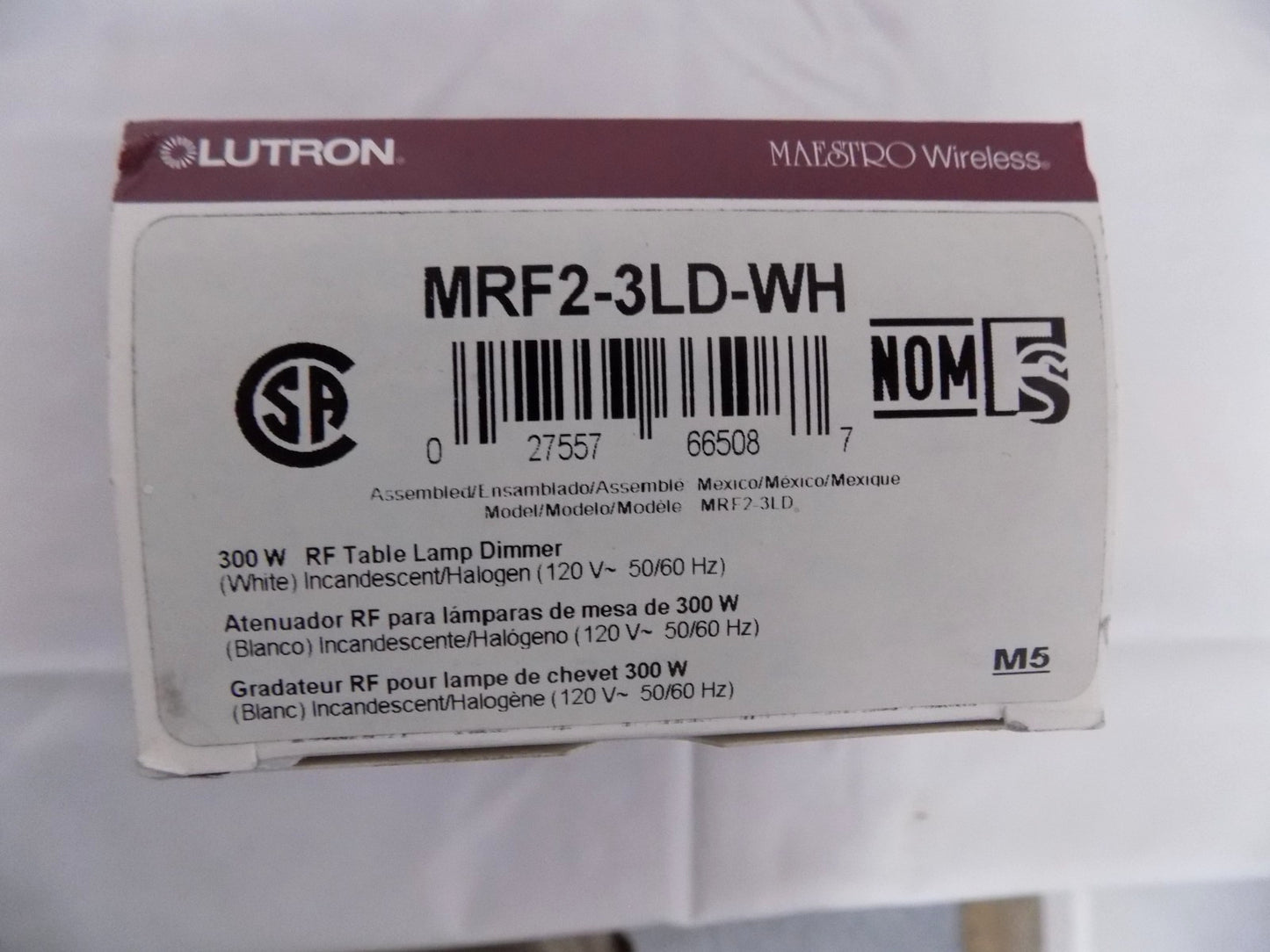 Lutron Maestro Single Receptacle Wireless Table Top Dimming Module MRF2-3LD-WH