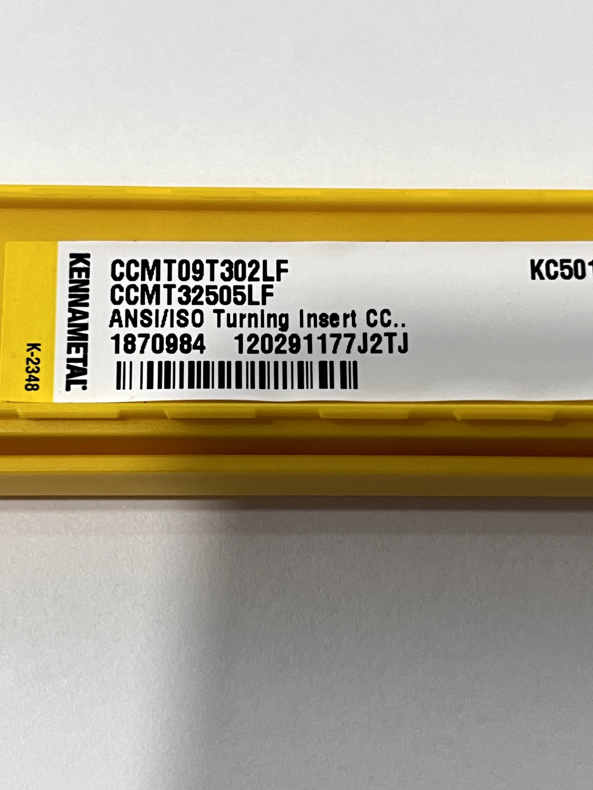 Kennametal Turning Insert: CCMT32505LF KC5010, Carbide Pack of 5