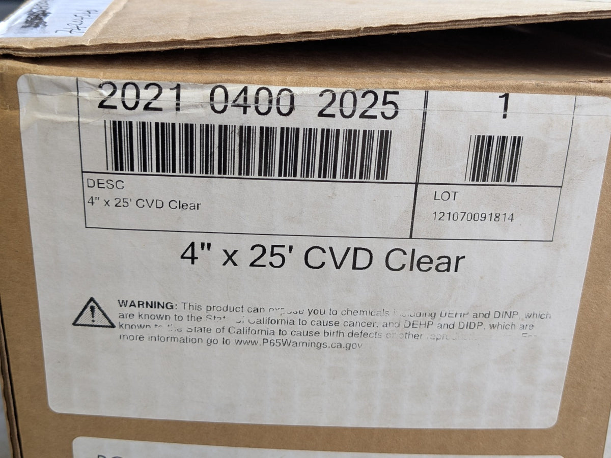 Hi-Tech Duravent CVD Clear PVC Blower Duct Hose 25 Ft. x 4 In. 2021-0400-2025