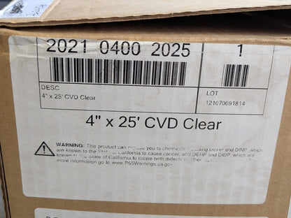 Hi-Tech Duravent CVD Clear PVC Blower Duct Hose 25 Ft. x 4 In. 2021-0400-2025