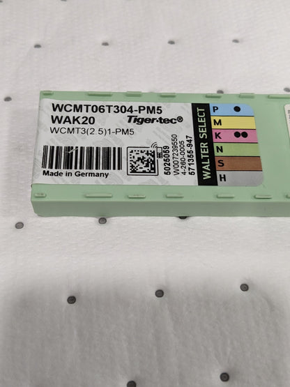 Walter WCMT3(2.5)1–PM5WAK20 Carbide Turning Insert Qty 10 5025059