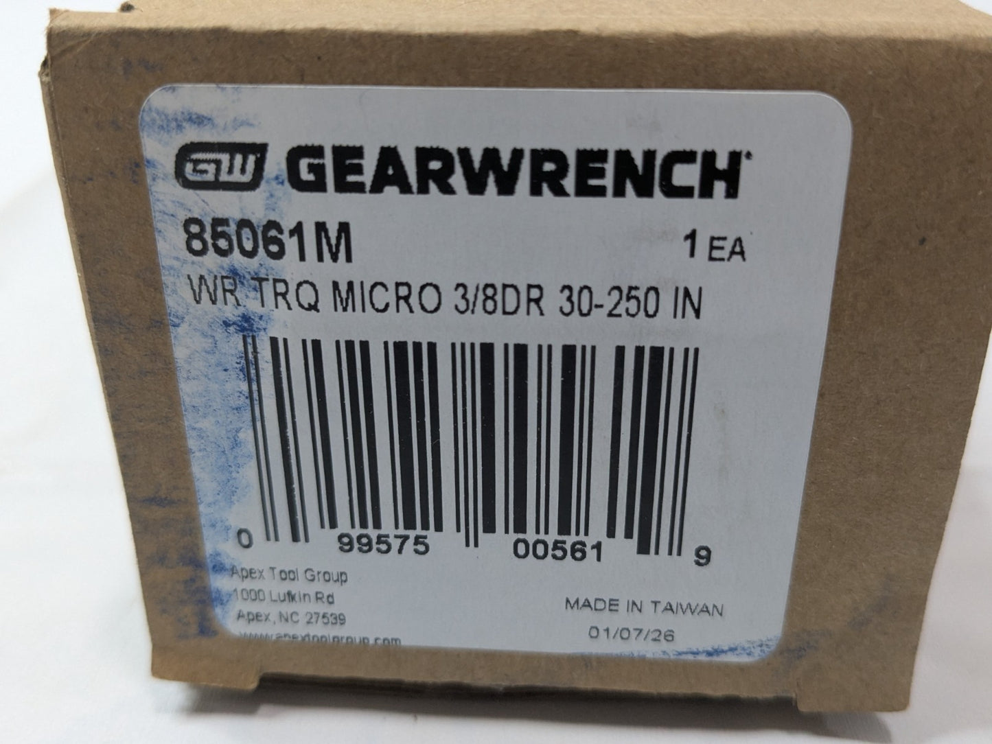 GEARWRENCH Micrometer Torque Wrench 3/8" DR 30"-250" Lb Max 85061M