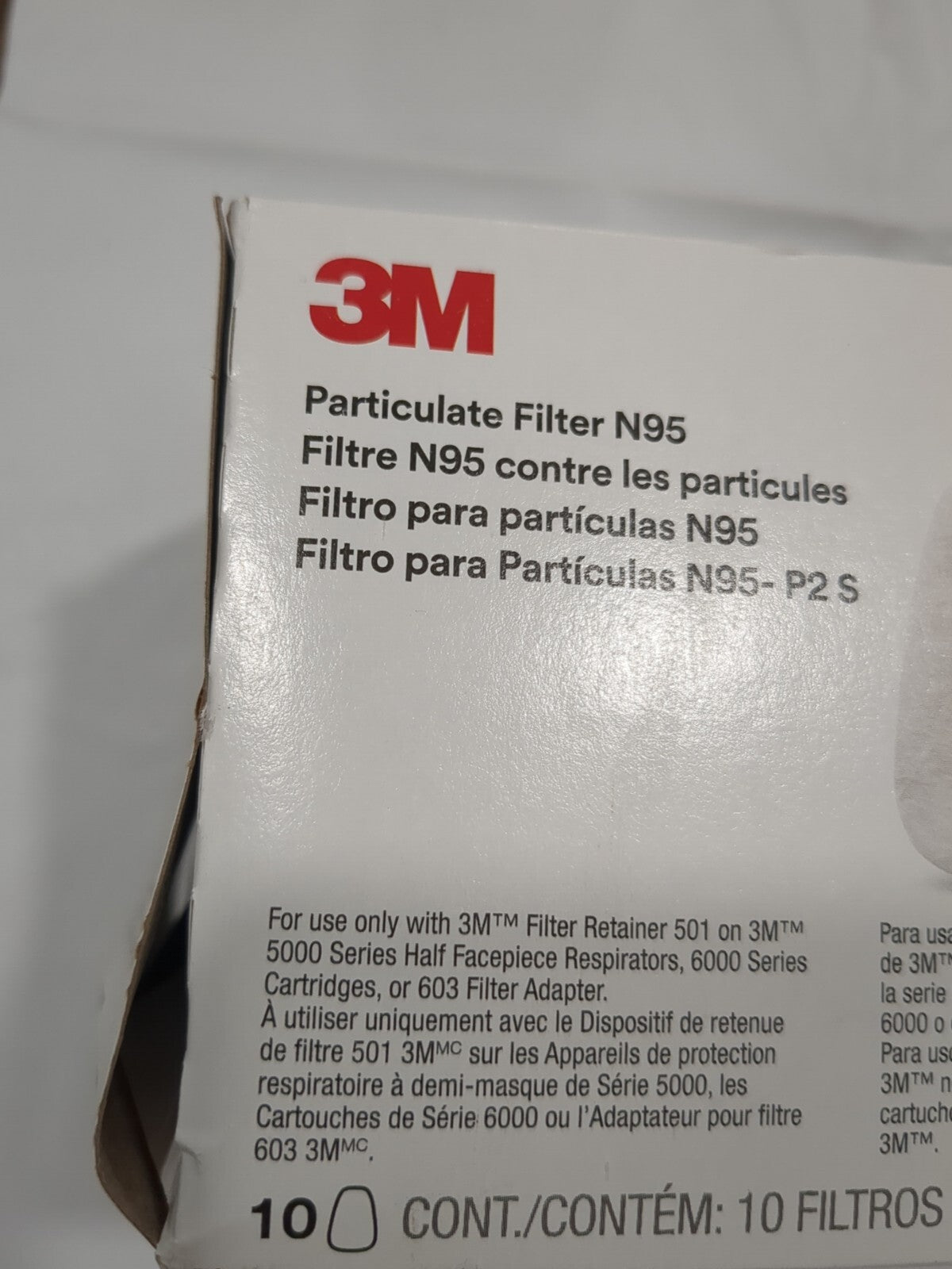 3M 10 pk of white Facepiece Filters: Particulates 7000002008