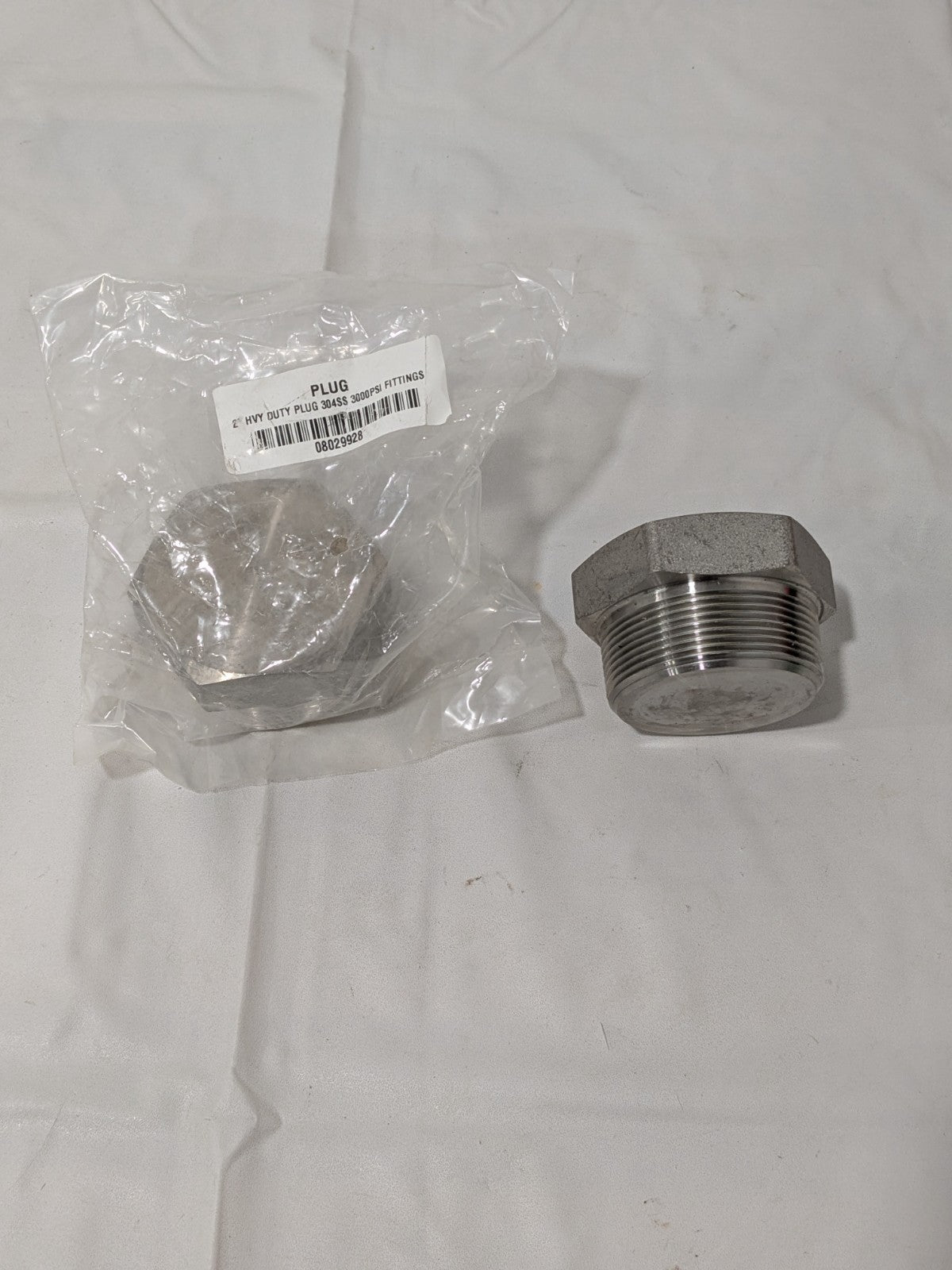 Pipe Hex Plug: 2", 304 & 304L Stainless Steel Qty 2 08029928