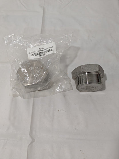 Pipe Hex Plug: 2", 304 & 304L Stainless Steel Qty 2 08029928