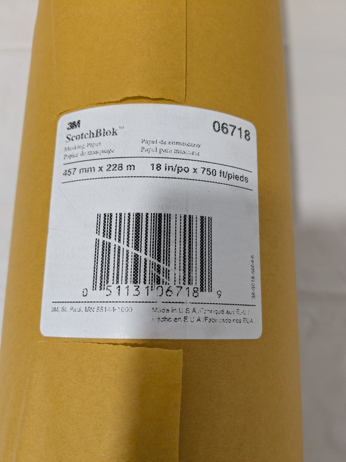 3M Masking Paper: 18" Wide, 250 yd Long, 2 mil Thick, Gold 7000051780