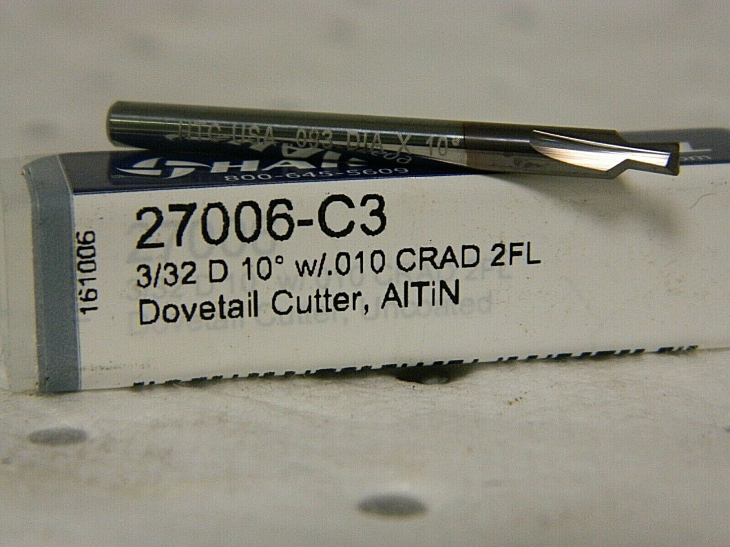 Harvey Tool Dovetail Cutter 3/32 D 10º 2 FL 27006-C3