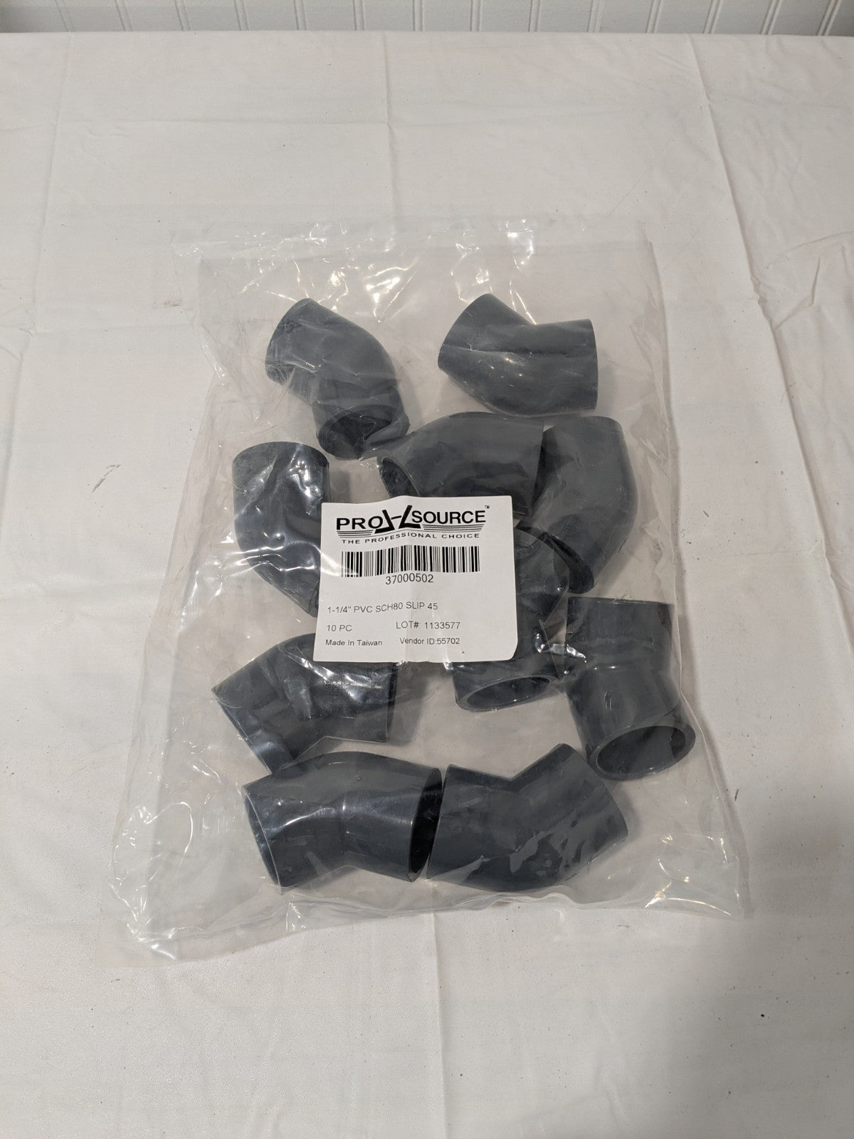 PRO-SOURCE 1-1/4" PVC Plastic Pipe 45° Elbow Pack of 10 37000502