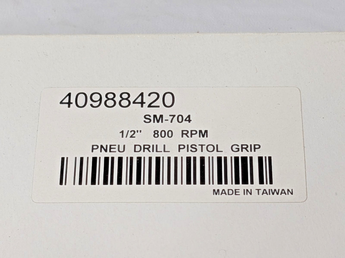 1/2" Pneumatic Reversible Air Drill Pistol Grip 800 RPM SM-704