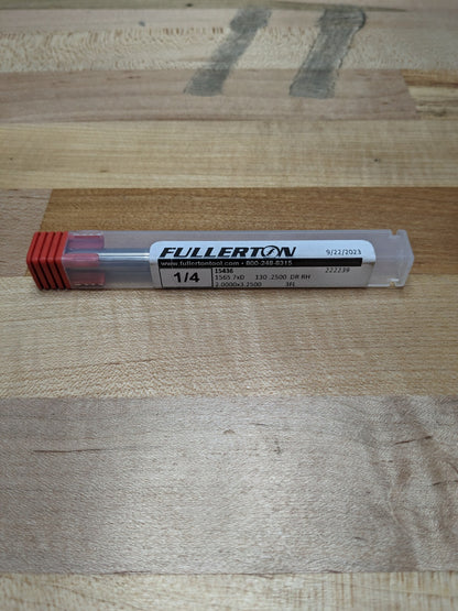 Fullerton Jobber Length Drill Bit: 1/4 Dia, 130 °, Solid Carbide 15436
