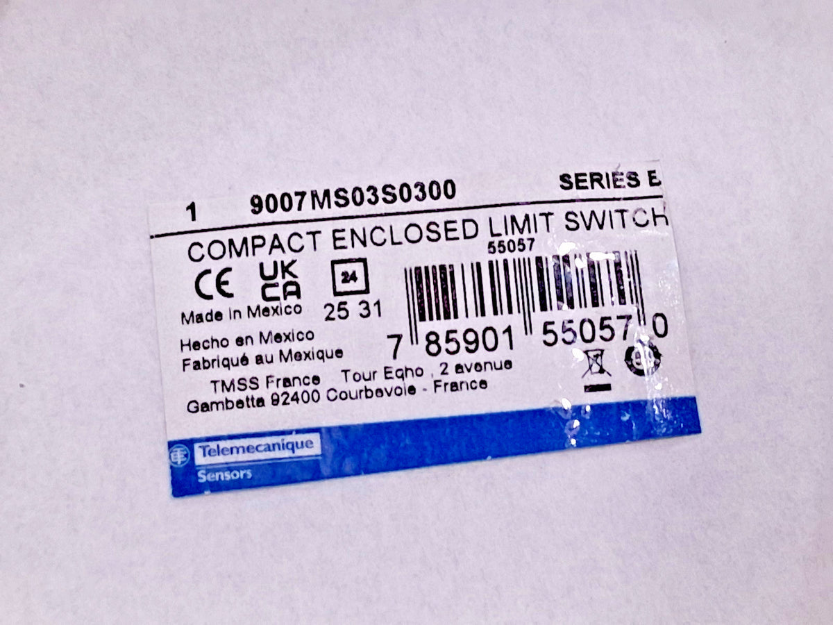 Square D General Purpose Limit Switch SPDT NC Cross Roller Plunger 9007MS03S0300