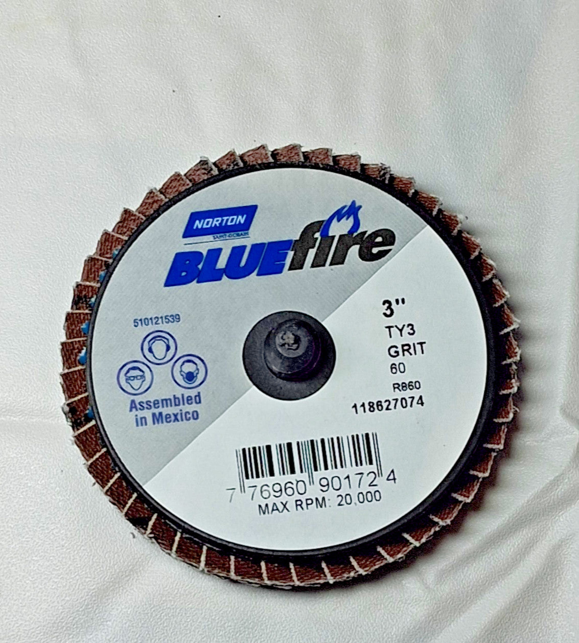 Norton Alumina Flat Coated Coarse Grad Flap Disc 3" Dia Zirconia  10Qty 685