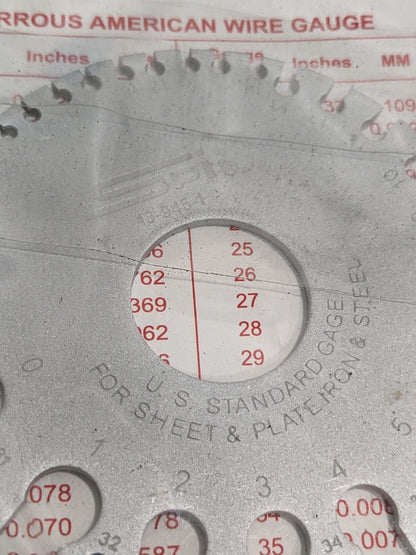 SPI #36 Steel Wire and Sheet Metal Gage 13-945-1