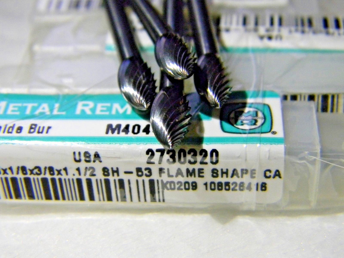 Metal Removal Burr  Flame 3/16" Carbide Burs QTY 4  M40447