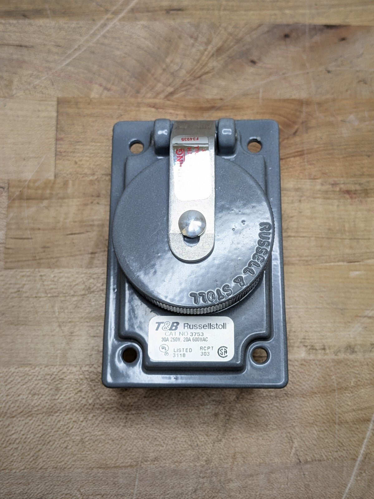 Lot of 3 Russellstoll Pin and Sleeve Receptacle w/ Screw Cap 30A 250V 2P/3W