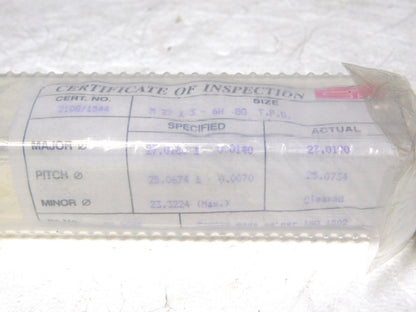 SPI Metric Taperlock Thread Plug Gage Single End M27x3 Thread GO 34-563-7