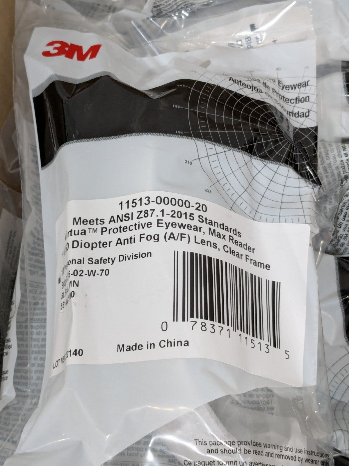 3M Magnifying Safety Glasses: 1.50, Clear Lenses Box of 20 7000127511