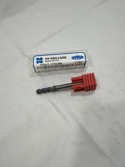 OSG Ball End Mill: 11/64" Dia, 9/16" LOC, 4 Fl Solid Carbide HP441-1719-BN
