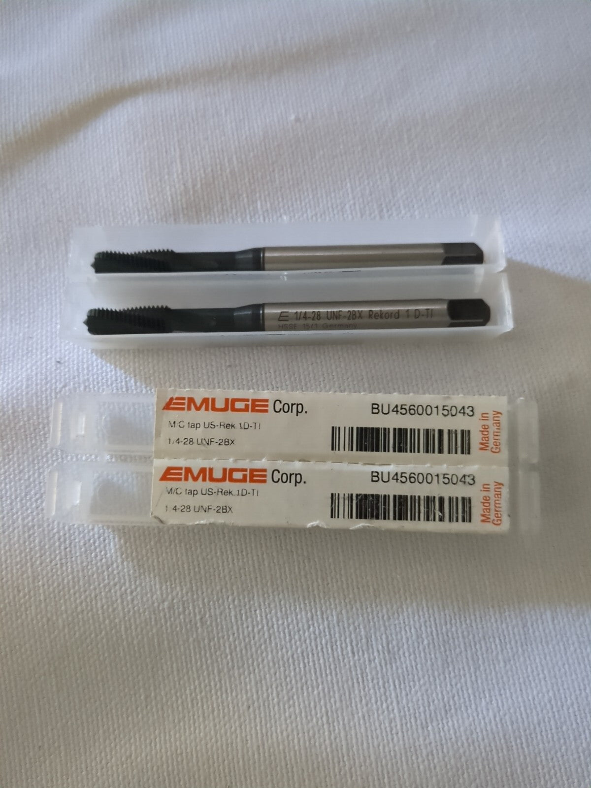 EMUGE Spiral Flute Taps 2pc: 1/4-28 UNF, 3 Fl BU456001.5043