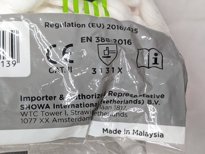 10 PAIRS Showa Polyurethane Palm Coated Nylon Fit White Gloves Size 8/L B0500